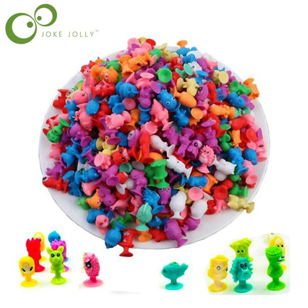 40pcs/lot Mini Sucker Dolls Marine Land Strange Animal Cupule Suckers kids Action Toy Capsule Model Suction Cup Puppets