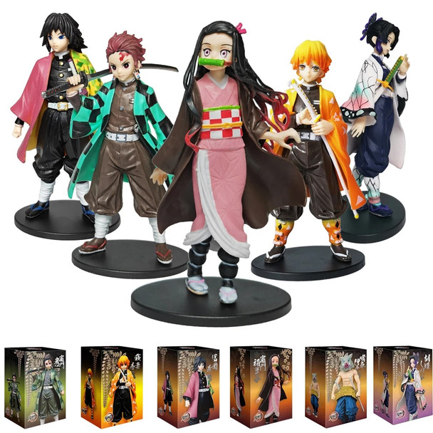 Figurine Demon Slayer Figure Kamado Tanjirou Action Figura Anime Agatsuma Zenitsu Nezuko Warrior No Yaiba Kimetsu PVC Model Toys