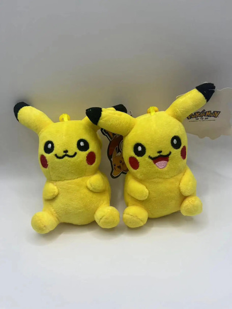 10PC/lot Pokemon Pikachu Plush Doll 12cm Pendant Stuffed Bulbasaur Pendant Keychain Plush Gift Toy