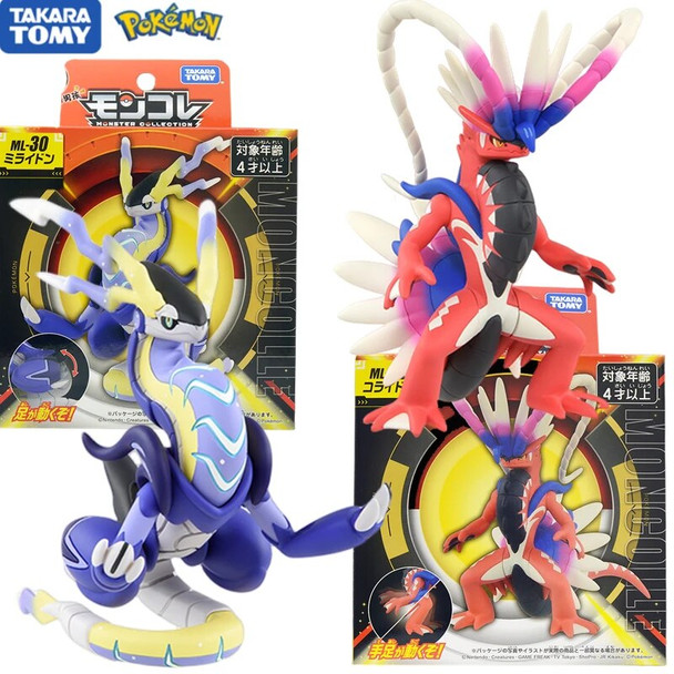 TOMY Original POKEMON Miraidon Koraidon Legendary Scarlet Violet Japanese version Action Figure Anime Figures Model Toys Gift