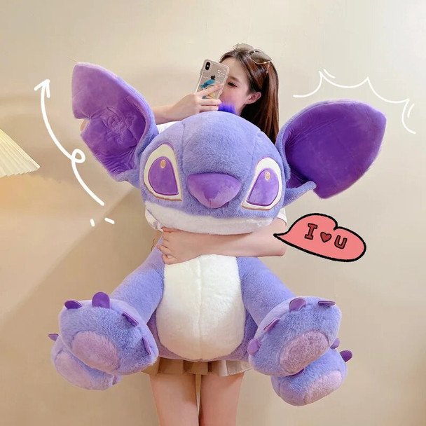 Disney Stitch Doll Purple Stitch Doll Plush Toys Child Sleeping Comforting Pillow Stuffed Animal Birthday Gifts for Kids