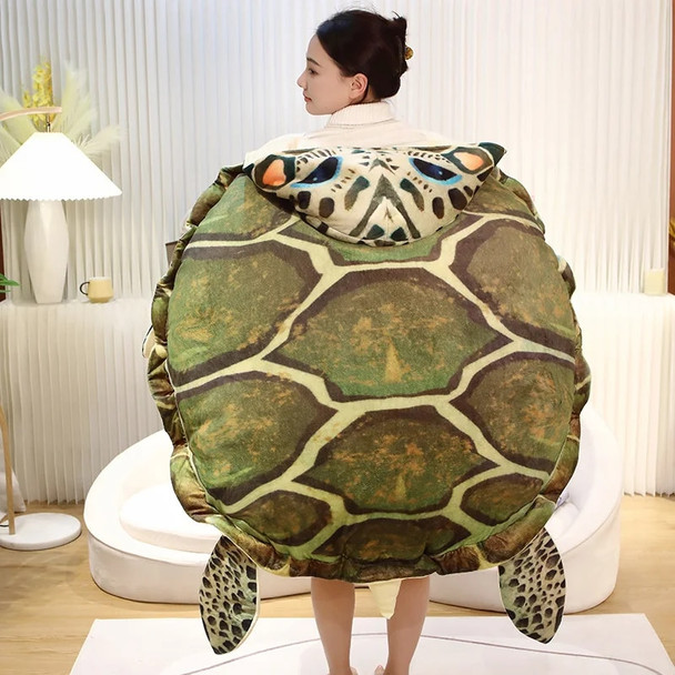 Plush Simulation Turtle Shell Wearable Plush Toy Role-Playing Decoration Sea Turtles Shell Pillow Cushion Funny Children's Gift