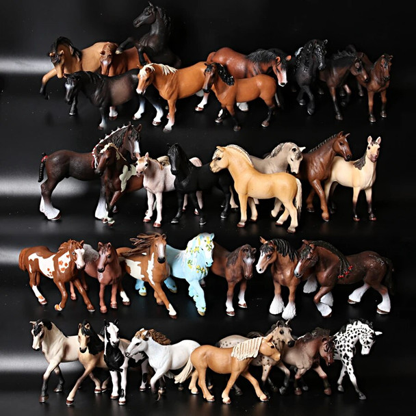 Realistic Plastic Horse Figurines Wild Horse Arabian Hanoverian Pinto Mare and Stallion Detailed Miniature Horse Toy Cake Topper