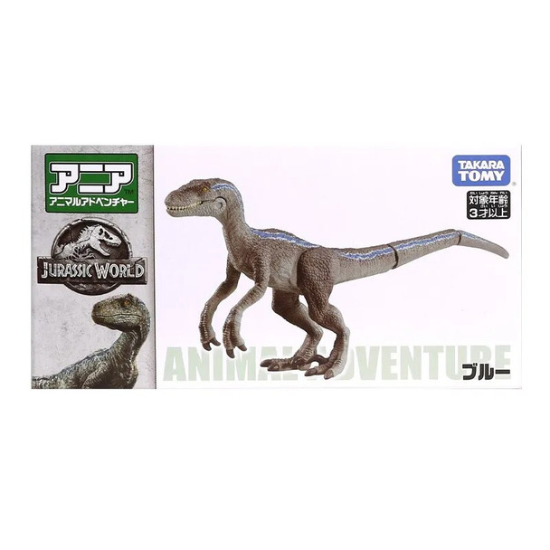 Takara Tomy Ania Jurassic World Simulation Velociraptor Dinosaur Kawaii Animal Action Figures 3D Models Toys for Children 113355