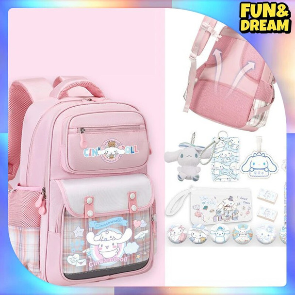 2024 New Sanrio Cinnamoroll Backpack Animation Derivatives Student Hello Kitty Schoolbag Backpack Birthday Gift For Children