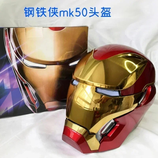 1:1 Iron Man Mk50 Hot Marvel Figures Wearable Voice-Activated Deformation Helmet Around Animation Derivatives Model Toy Gift