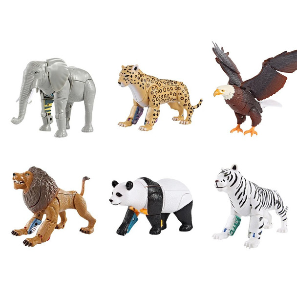 Educational Transform Animals Robot Action Figure Toy Gift for Kids Toddlers Animal Figures Model Transformation Toy