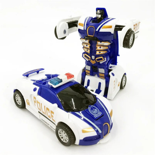 One-key Automatic Transform Robot Car Model Toy For Boys Children Plastic Funny Action Figures Deformation Vehicles Car Kid