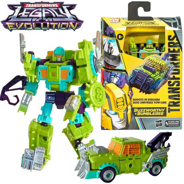 Transformers Buzzworthy Bumblebee Legacy Evolution RiD Robots In Disguise 2000 Universe Tow Line Deluxe Action Figure Toy
