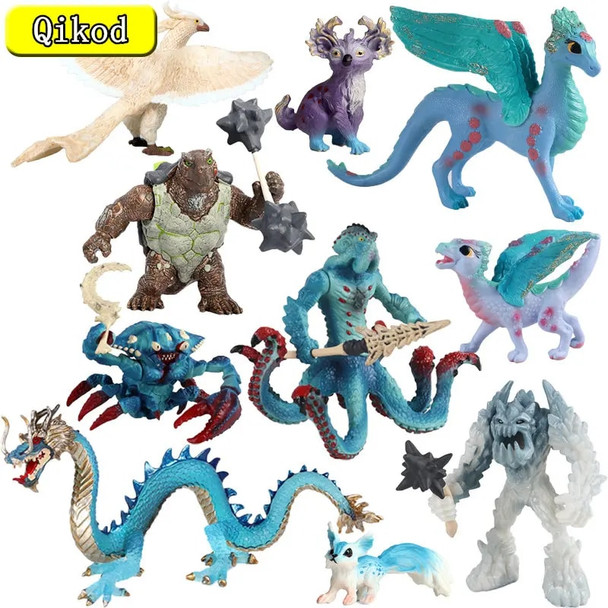 New Mythical Animal model dragon figurines ice devil ocean octopus monster Phoenix action Figure Children's Collection Toy Gifts