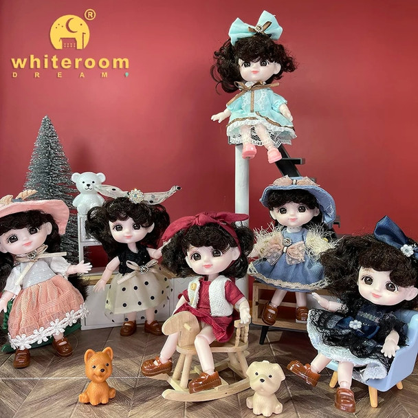 Ob11 Mini Dolls For Girls 1/12 OB11 Accessories Ball Jointed Body Bjd Doll Clothes Toys For Kids Children Baby Holiday Gift Free
