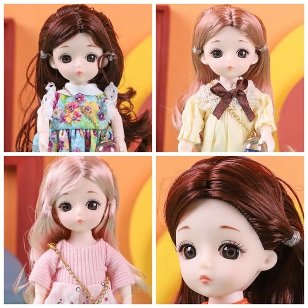 with Clothes BJD Dolls 13 Movable Joints Dress Up Removable Joints Doll 1/12 BJD Enamel Simulated Eye Hinge Doll Children Toys