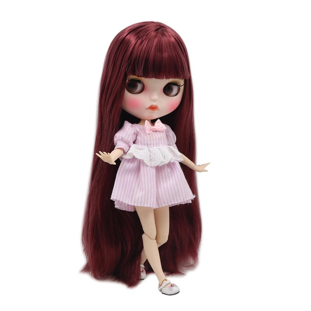 ICY DBS Blyth doll 1/6 bjd 30cm nude joint body with red hair and matte face BL12532
