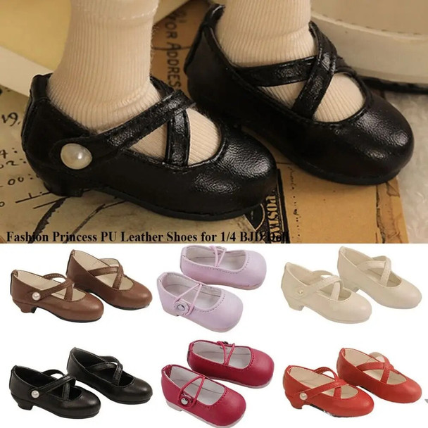 for BJD Dolls 7.0*2.8cm/5.9*2.7cm Doll Wearing PU Leather Shoes Play House Accessories Differents Color 1/4 Doll Boots