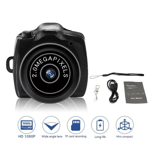 20W Tiny Camera HD Video Audio Recorder Car Sport Micro Cam Webcam With Mic Y2000 Camcorder Small DV DVR Security Secret Nanny