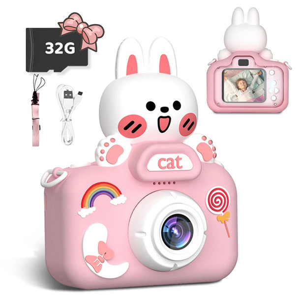 Mini Digital Camera Multifunctional Digital Camcorder Toy with Lanyard Digital Video Camera USB Charging for Kids Holiday Gifts