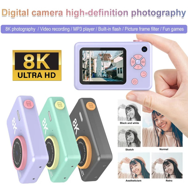 Kids Camera Digital 8K for Child Christmas Gift 48 million Pixels Multifunction Dual Camera Night Shot Photography 2.4in Display