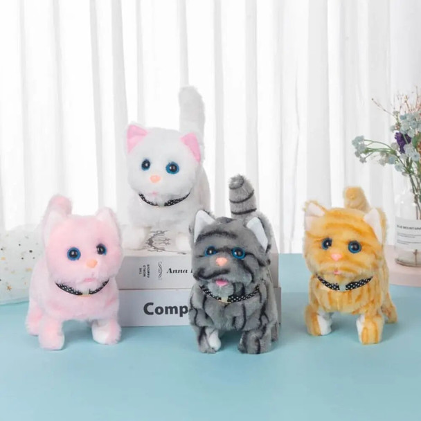 Cute Electronic Pet Voice Control Robot Cat Meow Cat Toy Walking Cat Plush Doll Simulation Cat