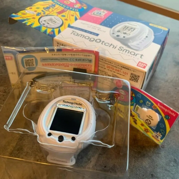 Bandai Tamagotchi Smart 25th Anniversary Limit Electronic Pets White Watch Style Case Portable Game Console Children Toy Gift