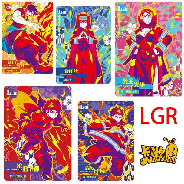 Kayou Yanyan Fire Brigade Anime Characters Lgr Series Anime Characters Bronzing Game Toy Collection Card Christmas Birthday Gift