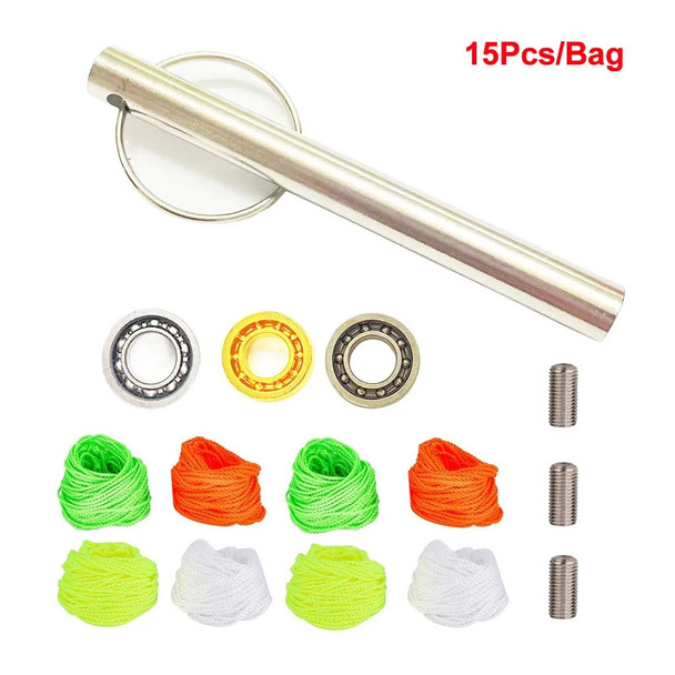 15Pcs/Bag Metal YoYo Ball Parts UR188 Yoyo Bearing/Yoyo Nylon String Rope/Yoyo Bearing Remover Removal Tool For Yoyo Ball Toy