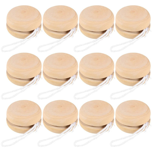 12 Pcs Childrens Toys Yoyo Ball Yo-Yo Balls Playthings Kids Halloween Wood Wooden DIY