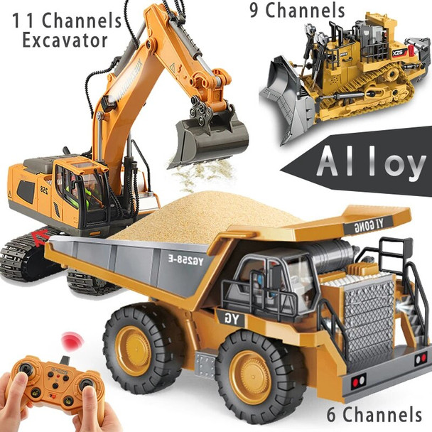 Rc Excavator Forklift Electric Bulldozer Dump Truck 4WD Remote Control Cars Engineering Vehicle Kids Toy for Boys Children Gifts