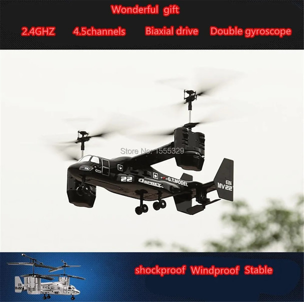 Osprey Transport Aircraft RC Helicopter 2.4GHz 4.5CH Remote Control Model Drone Toy Ready to Fly with Gyro with Light