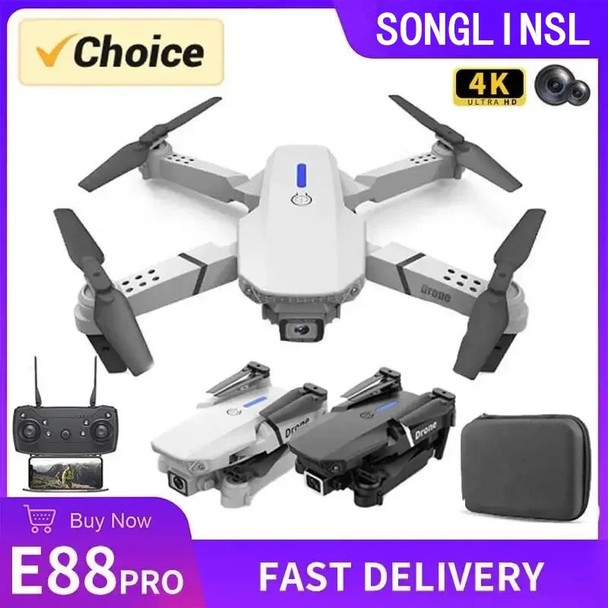 Latest E88 Pro RC Drone with Dron 4K 1080P wide-angle HD camera WIFI FPV Foldable RC Helicopter quadcopter Kids Holiday toy Gift