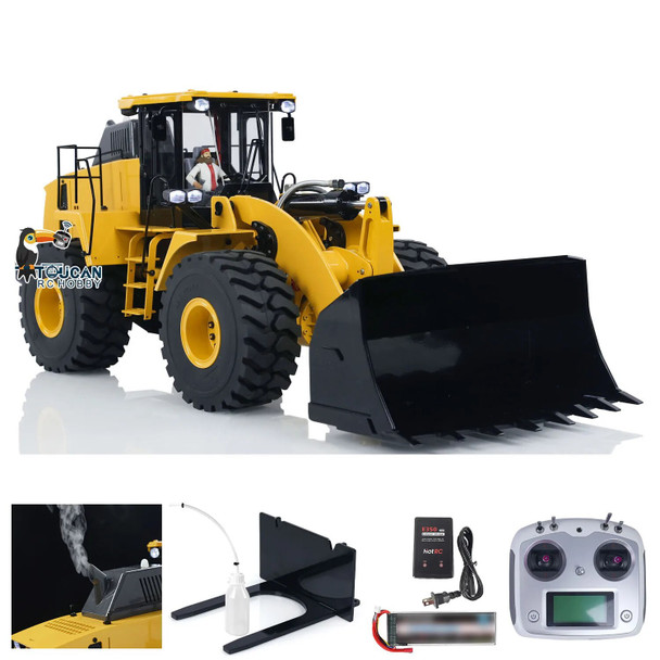 Upgraded XDRC WA470 1/14 RC Hydraulic Loader Metal Radio Control Construction Vehicle with Smoking Sounds Lights RC Toy THZH1781