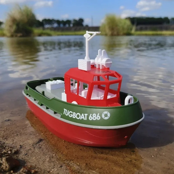 Remote Control Boat Toy Simulation 1:72 Red Fire Boat 2.4G Splicing Toy Model Decoration Water Tug Boat Children'S Birthday Gift