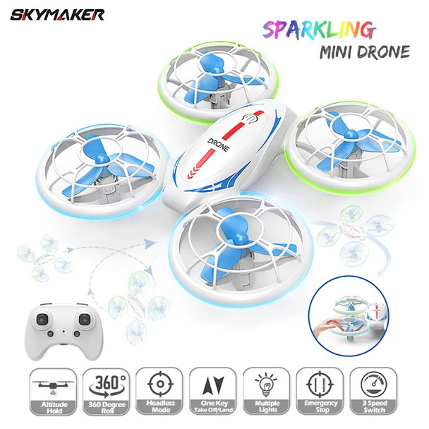 Mini RC Drone Helicopter with Auto Hover 360° Flights Headless Mode Altitude Hold RC Drone Quadcopter Toys for boys Gift