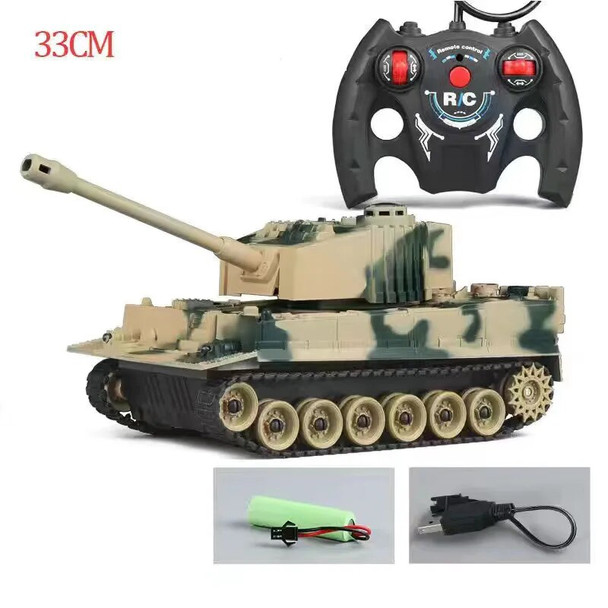 RC Tank 2.4G 4CH Remote Control Crawler Tank Shoot Electronic Vehicle Radio Controlled War Tiger M1 Leopard Toys For Boys Gift