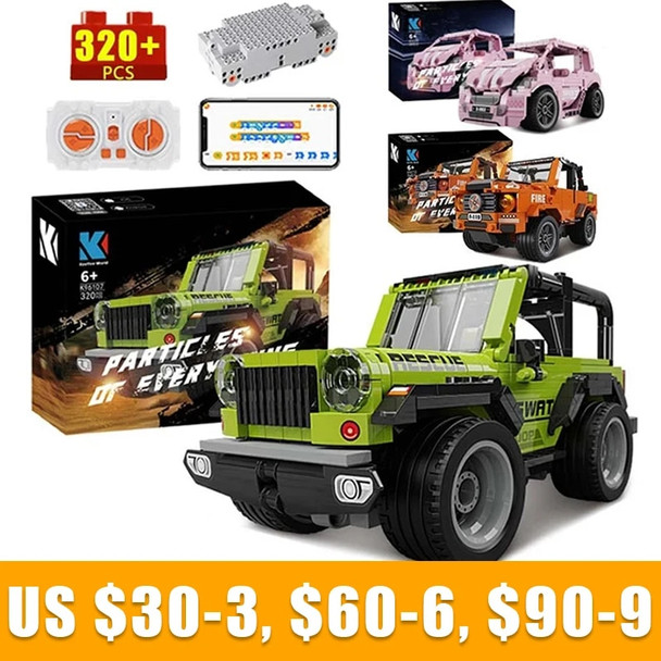 KAIYU APP Programming Remote Control City K96107 Off-Road Racing Car Building Blocks RC Vehicle Truck MOC Bricks Gifts Toys