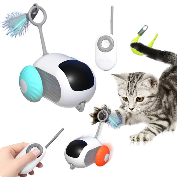 Electric Moving Cat Toys Remote Control Interactive Cat Car Toy USB Charging Wireless Tease Cat Toy for Indoor Cats Small Dogs