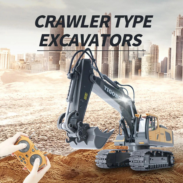 1/20 11CH Crawler 2.4G Wireless Construction RC Car Toy Remote Control Excavator