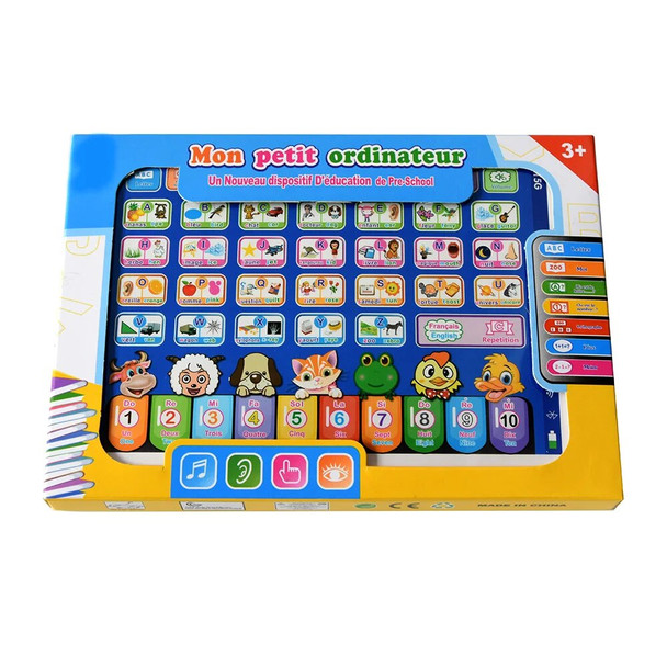 FrenchEnglish Reading Machine Word Learning Machine Tablet Toys Pad Kids Laptop Pad Learning Educational Toys for Kids Gift
