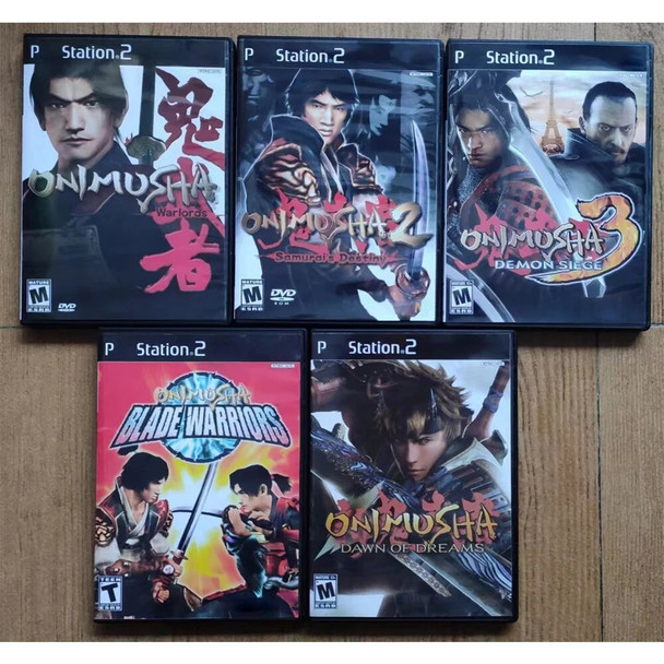 PS2 Onimusha Series With Manual Copy Game Disc Unlock Console Station2 Retro Optical Driver Direct Reading Video Game Parts