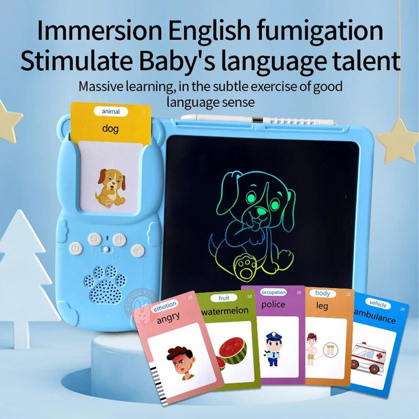 Audible Flashcards English Learning Machine Talking Flash Cards Reader ABC Reading Audio Games Kids Education LCD Drawing Toys