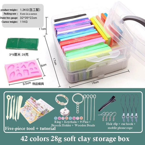 32 Color 3D Clay Plasticine Portable Box New Clay Creative Puzzle Tool Set Polymer Modeling Clay Oven Bake Clay 24pc Clay Mold