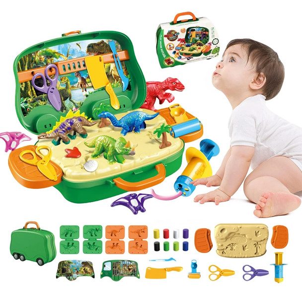 DIY Colorful Plasticine Toy Box Set Plasticine Modeling Clay Kit Non Toxic 2024 New Dinosaur-Themed Play Dough Set for 3+ Kids