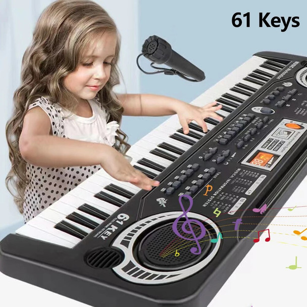Kid Electronic Piano Keyboard 61 Key Organ with Microphone Early Education Puzzle Toy Musical Instrument Gift for Child Beginner