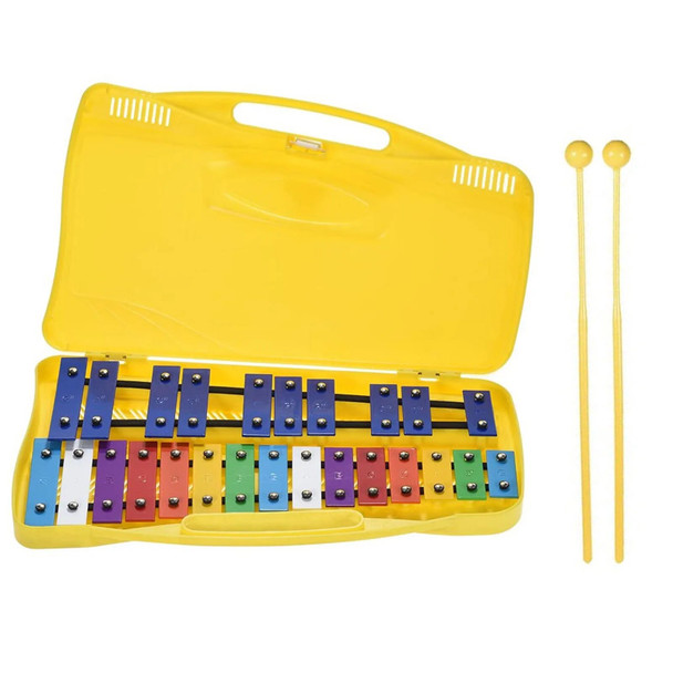 25 Note Xylophone Kids Hand Knocking Instrument Musical Educational Toy with 2 Sticks Plastic Box for Children Toddler Gifts