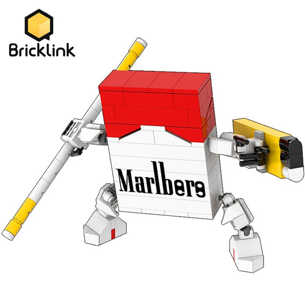 Bricklink Ideas MOC Cigarette Mecha Robot Red Yellow Green Set Creative Building Blocks Toys For Children Gift With BOX