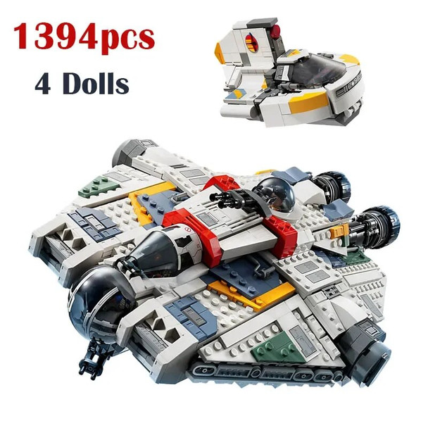 IN STOCK Spaceship 1394pcs Ghost & Phantom II Building Blocks Assembling Fit 75357 Bricks Model Toys for Children Gift Set