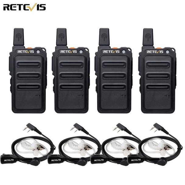 ETEVIS Walkie Talkie 4 Pieces PMR 446 VOX Two-way Radio RT19/RT619 Transceiver Comunicador for Hunting Fishing Hotel Restaurant