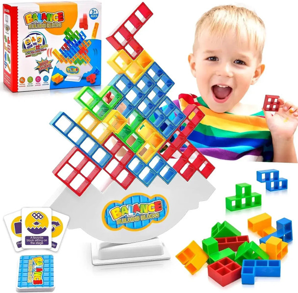 Kids Balance Toys Stacked Tower Board Game Stacking Building Blocks Puzzle Assembly Bricks Educational Toys for Children Adults
