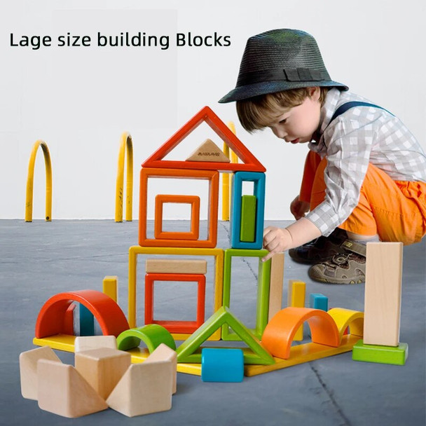 Rainbow Wood Assemble Wooden Building Blocks Creative Stacking Preschool Montessori Baby Brain Game Educational Toys Gifts