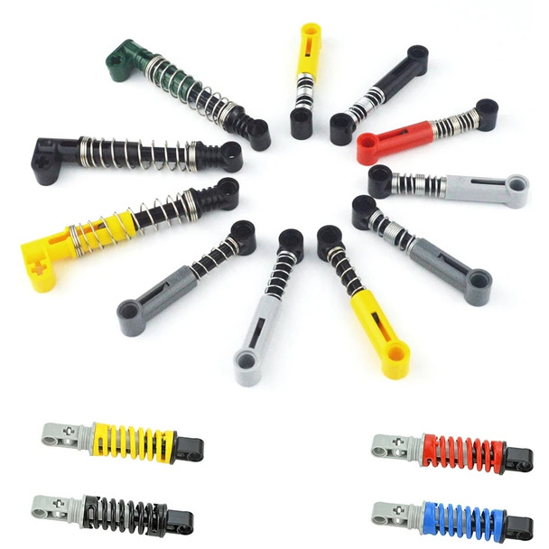 MOC Technical Self-Locking Bricks Spring Soft Hard Parts Building Blocks Shock Absorber Accessories Spring 76138 76537 79717c01