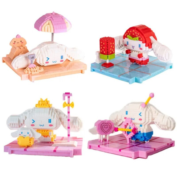 Sanrio Soft Cute Cartoon Pochacco Building Block Boxing Gym Model Exquisite Toy Assembly Small Particle Decorative Gift